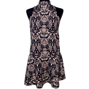 Free People Amelia Jacquard Mock Neck Sleeveless Mini Dress Women's Size XS